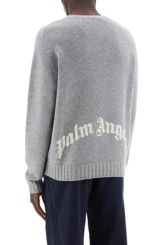 Wool Sweater With Logo Intarsia