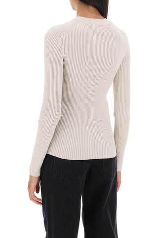 Zana' Cut-out Sweater In Ribbed Knit