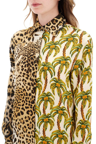 Jaguar And Palm Tree Printed Shirt