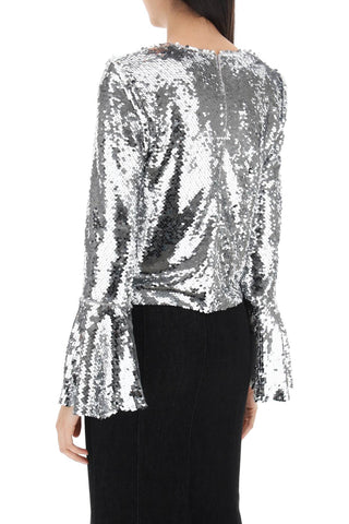 Sequined Cropped Top