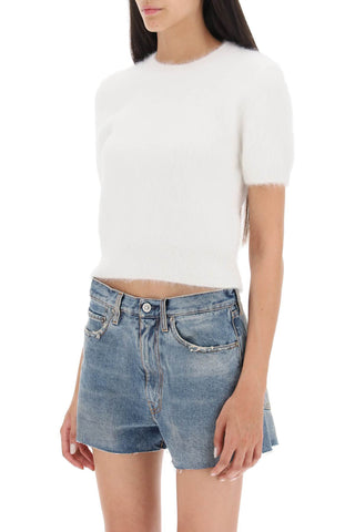 Angora Wool Short-sleeved Top