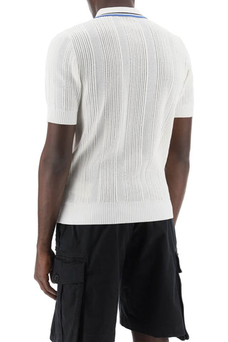 Perforated Knit Polo Shirt