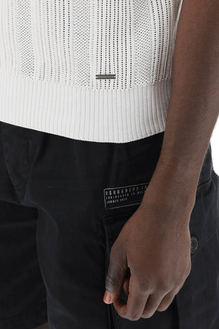 Perforated Knit Polo Shirt