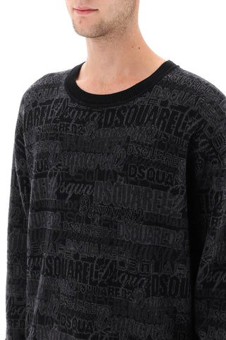 Wool Sweater With Logo Lettering Motif