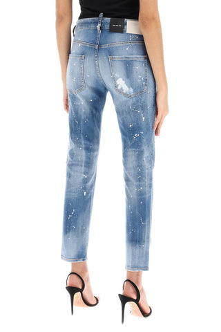 Cool Girl Jeans In Medium Ice Spots Wash