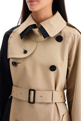 Color Block Gabardine Trench