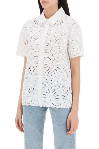 Short-sleeved Sangallo Lace Shirt