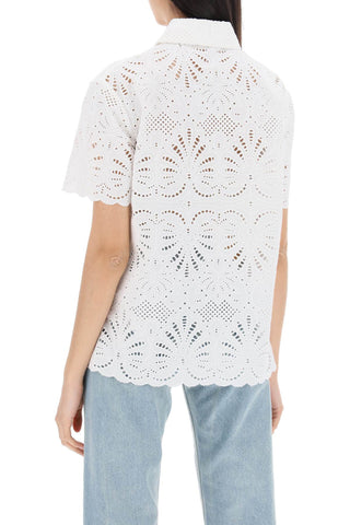 Short-sleeved Sangallo Lace Shirt