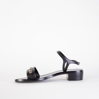 Black Leather Tremiti Sandals