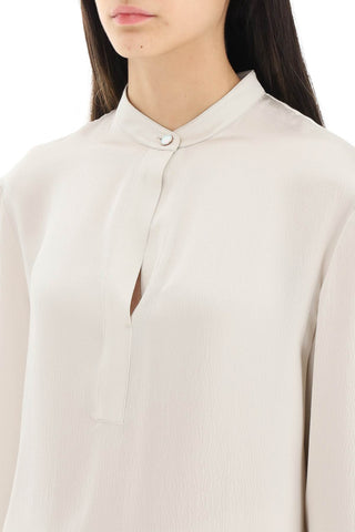 Hammered Silk Satin Blouse