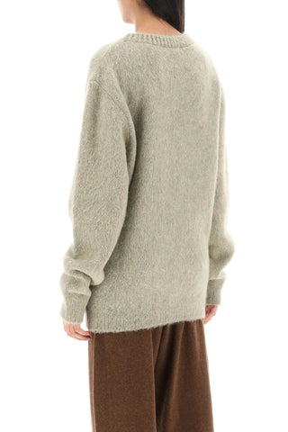 Sweater In Melange-effect Brushed Yarn