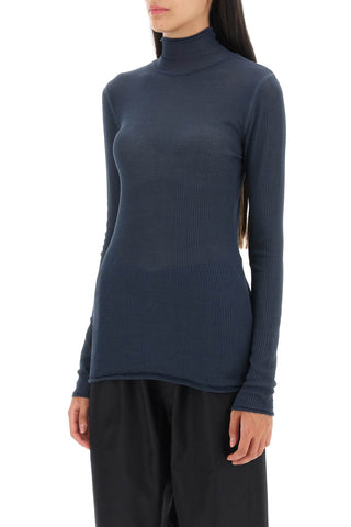 Seamless Silk Turtleneck Sweater