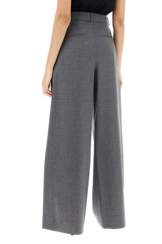 Wide Leg Flannel Trousers For Men Or