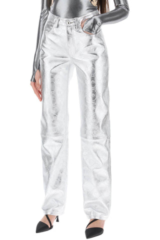 Moonogram Pants In Laminated Leather