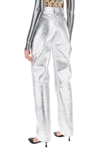 Moonogram Pants In Laminated Leather