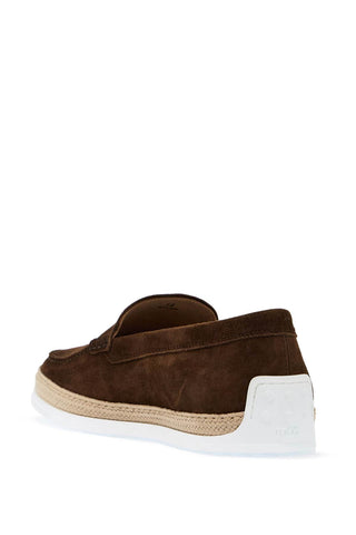 Suede Slip-on With Rafia Insert