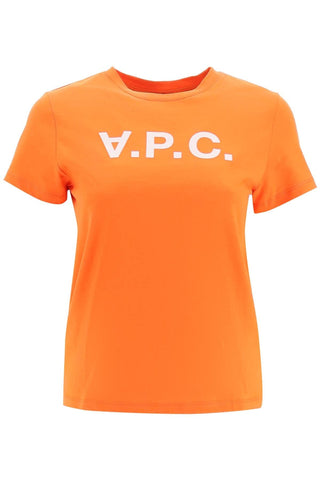 A.p.c. Earrings t-shirt with flocked vpc logo