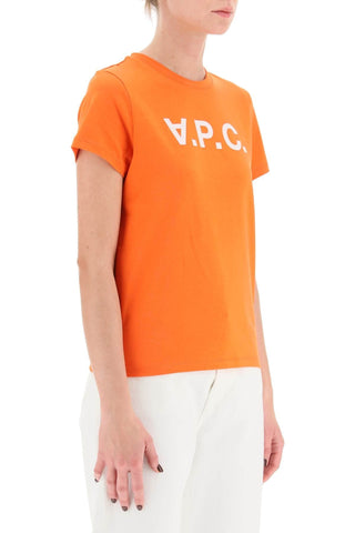 A.p.c. Earrings t-shirt with flocked vpc logo