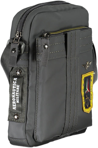 Sleek Gray Shoulder Bag With Contrasting Details