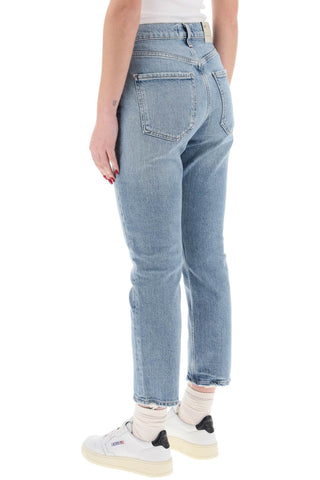 Agolde Earrings high-waisted straight cropped jeans in the