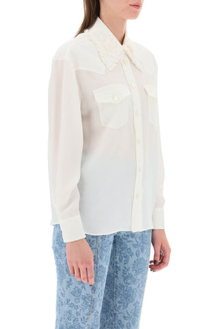 Alessandra Rich Earrings silk shirt