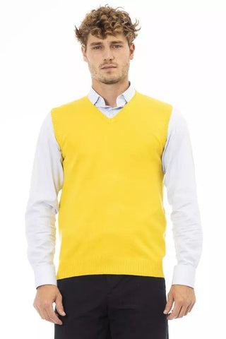 Alpha Studio Clothing Sleek V-Neckline Yellow Vest