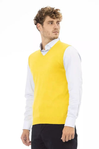 Alpha Studio Clothing Sleek V-Neckline Yellow Vest