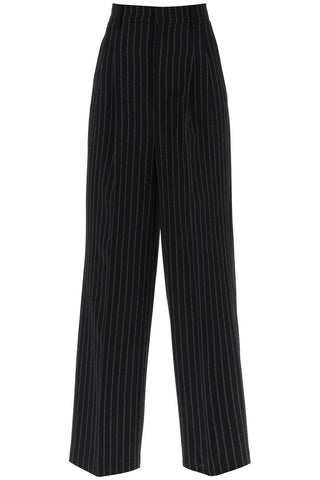 Ami Alexandre Matiussi Earrings Black / 38 wide-legged pinstripe trousers with