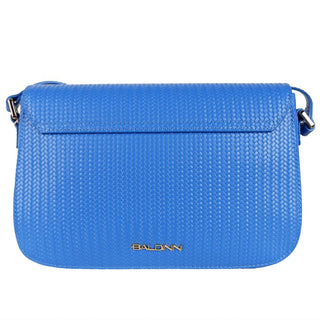 Baldinini Trend Bags Light Blue Woven Motif Calfskin Shoulder Bag