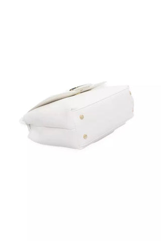 Baldinini Trend Bags White Elegant White Shoulder Flap Bag with Golden Accents