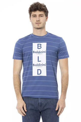 Baldinini Trend Clothing Chic Blue Cotton Tee with Front Print