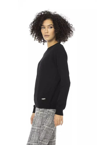 Baldinini Trend Clothing Chic Monogram Crewneck Wool-Blend Sweater
