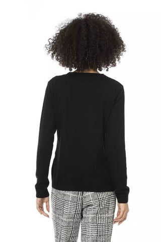 Baldinini Trend Clothing Chic Monogram Crewneck Wool-Blend Sweater