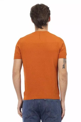 Baldinini Trend Clothing Chic Orange Short Sleeve Cotton Sweater