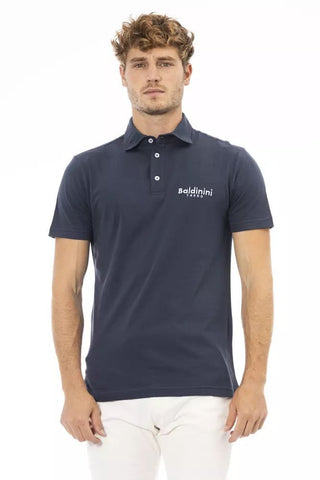 Baldinini Trend Clothing Elegant Blue Cotton Polo with Embroidered Logo