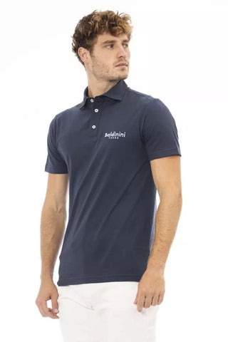 Baldinini Trend Clothing Elegant Blue Cotton Polo with Embroidered Logo