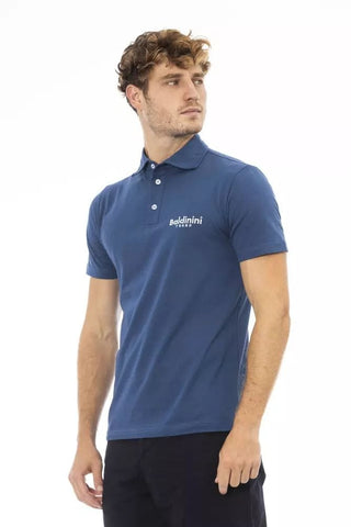 Baldinini Trend Clothing Elegant Blue Cotton Polo with Embroidered Logo