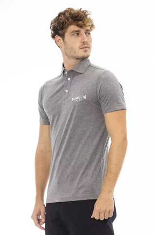 Baldinini Trend Clothing Refined Gray Cotton Polo with Embroidered Logo