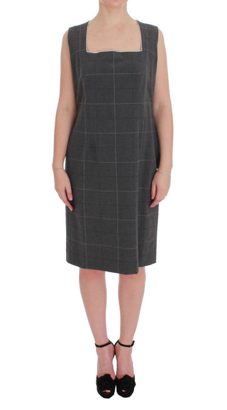 Bencivenga Clothing Gray / IT50 | XXL / Material: 80% Cotton, 20% Viscose Gray Checkered Cotton Blazer Dress Set Suit
