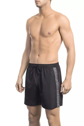 Bikkembergs Clothing Chic Black Swim Shorts with Signature Detail