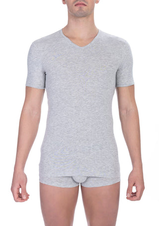 Bikkembergs Clothing Elegant V-Neck Cotton Blend Tee