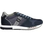 Sleek Blue Sports Sneakers With Contrasting Details