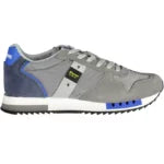 Elegant Gray Sports Sneakers With Contrasting Accents