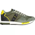 Green Lace-up Sports Sneaker With Logo