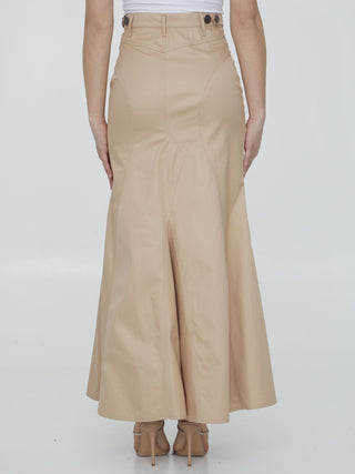 Burberry Clothing Cotton gabardine long skirt