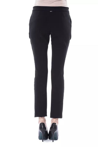 Byblos Clothing Black / W40 Elegant Slim Fit Patterned Pants