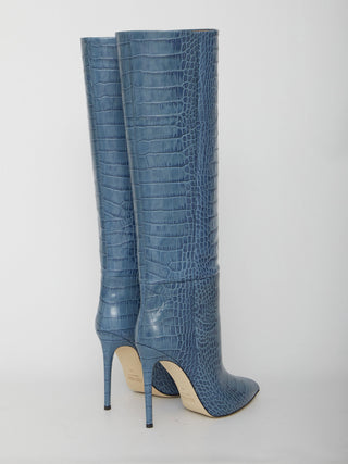Light-blue Leather Boots