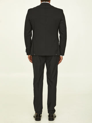 Black Stretch Wool Suit