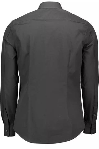 Calvin Klein Clothing Black / S Sleek Black Slim Fit Designer Shirt