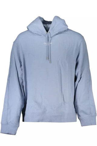 Calvin Klein Clothing Light Blue / XXL Light Blue Cotton Hooded Sweatshirt
